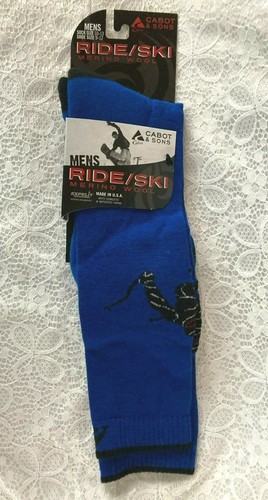 Cabot & Sons Merino Wool Mens Large Skier Guy Light Cushion Snowsport Ski Socks - Picture 3 of 6