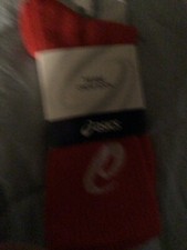 ASICS crew socks red L running basketball soccer casual football everyday