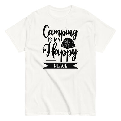 Premium T-shirt Camping Unisex Camping Is My Happy Place Birthday Gift Tee 