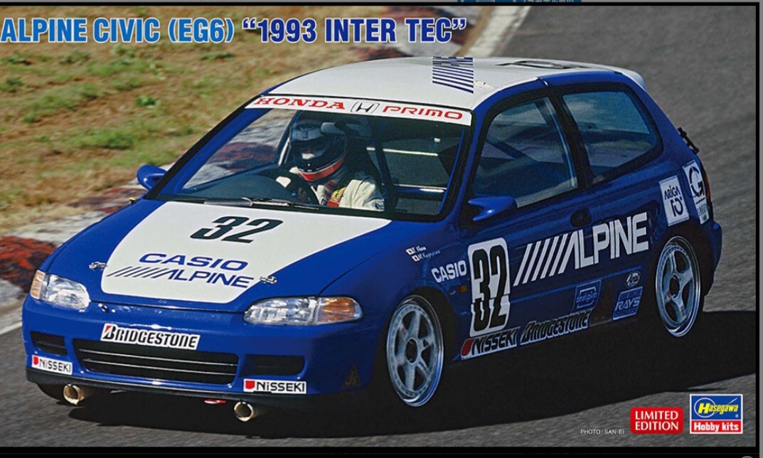 アンティークヴィンテージ  Hasegawa 1/24 Scale Alpine Civic (EG6) 1993 INTER TEC