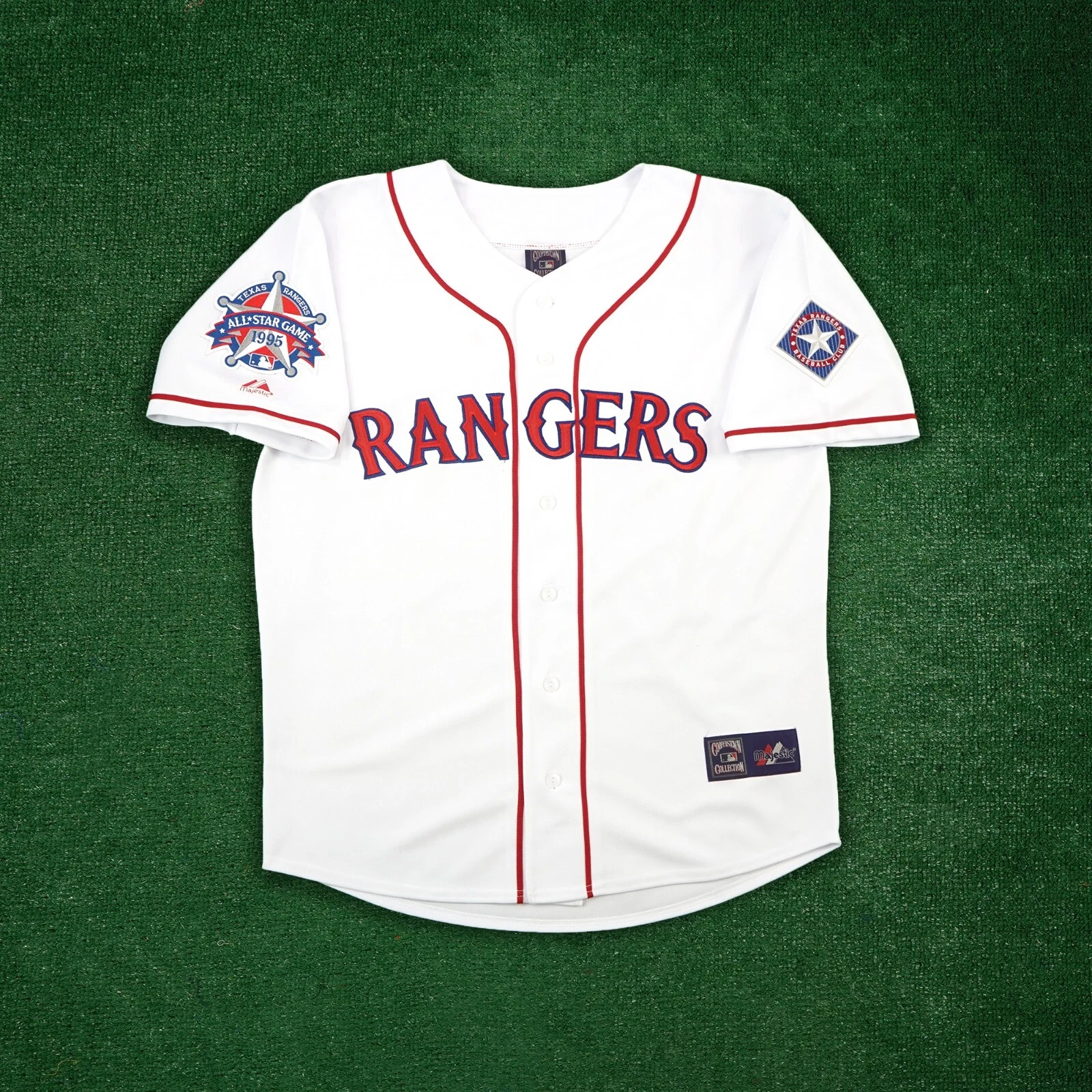 Ivan Rodriguez 1995 Texas Rangers All-Star Home White Cooperstown Jersey