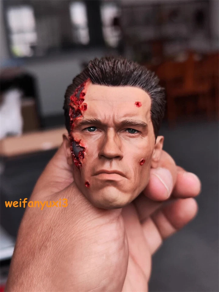 Terminator T800 Arnold Battle Damage Version Head Sculpt for 1/4 Action Figure - Image 3 of 4