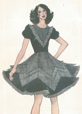 309 Sewing Pattern Square Dance Dress Full Skirt Size 5 7 9 Vintage 1970s