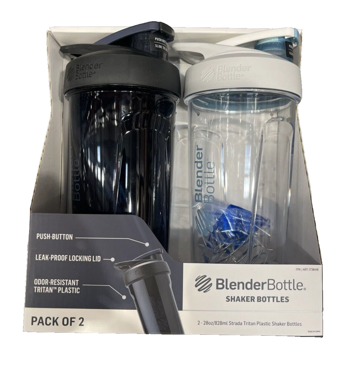 BlenderBottle Strada Shaker Cup Perfect for Protein Shakes, 2PACK-28onz -NEW OEM
Opens in a new wind