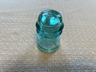 Teal Blue ''AM TEL & TEL Co'' Railroad Insulator Green Aqua Glass AMTEL #6