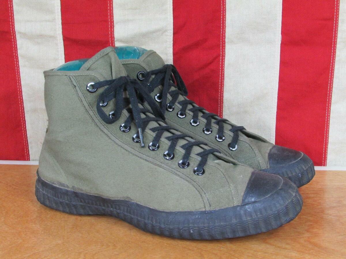 Vintage 1940s Green Sneakers Military Gym Shoes Sz.7 Nice! | eBay