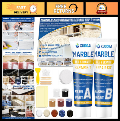 Marble & Granite Repair Kit - 160g Quartz Countertop Fix for Chips, Cracks & Scr