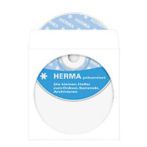 1 bis 18x HERMA CD-/DVD-Papiertaschen, mit Fenster, weiß - SPARE BIS ZU 44%