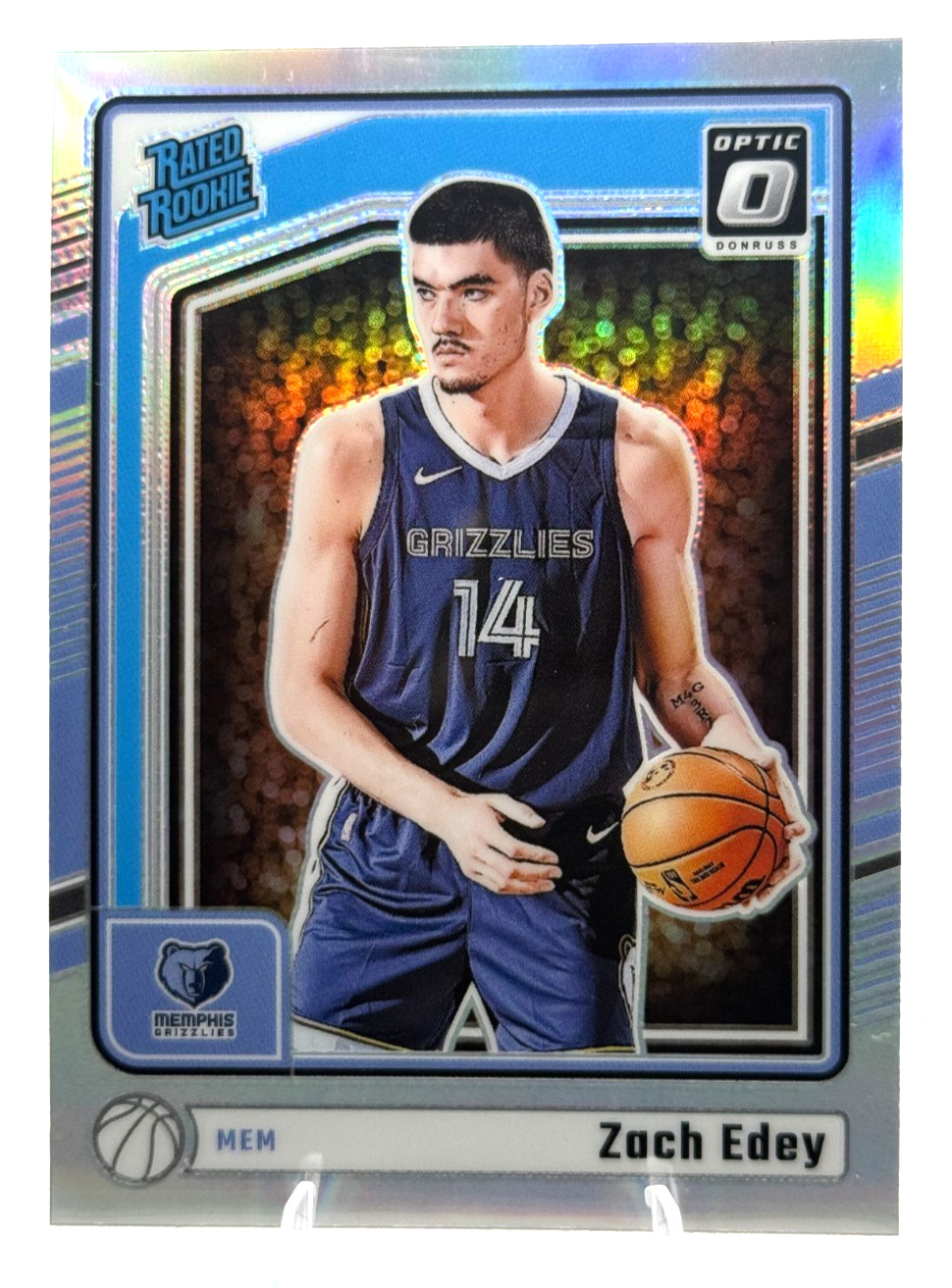 2024-25 Donruss Optic Zach Edey Rated Rookie Silver Holo Prizm RC #288