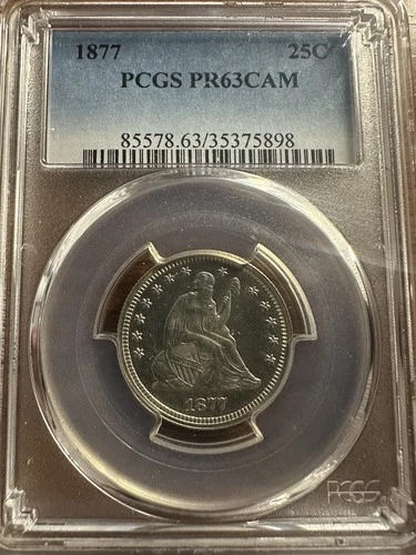 1877-P Seated Liberty Quarter — photo from the most recent tracked eBay sale
