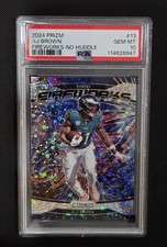 2024 PANINI PRIZM FIREWORKS #13 AJ BROWN FIREWORKS-NO HUDDLE PSA 10 POP 3!