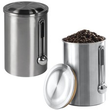 2x Set Kaffeedose Edelstahl + Dosierlöffel f...