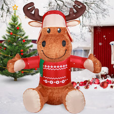 6FT Christmas Inflatables Reindeer 2025 NEW LED Outdoor Decoration