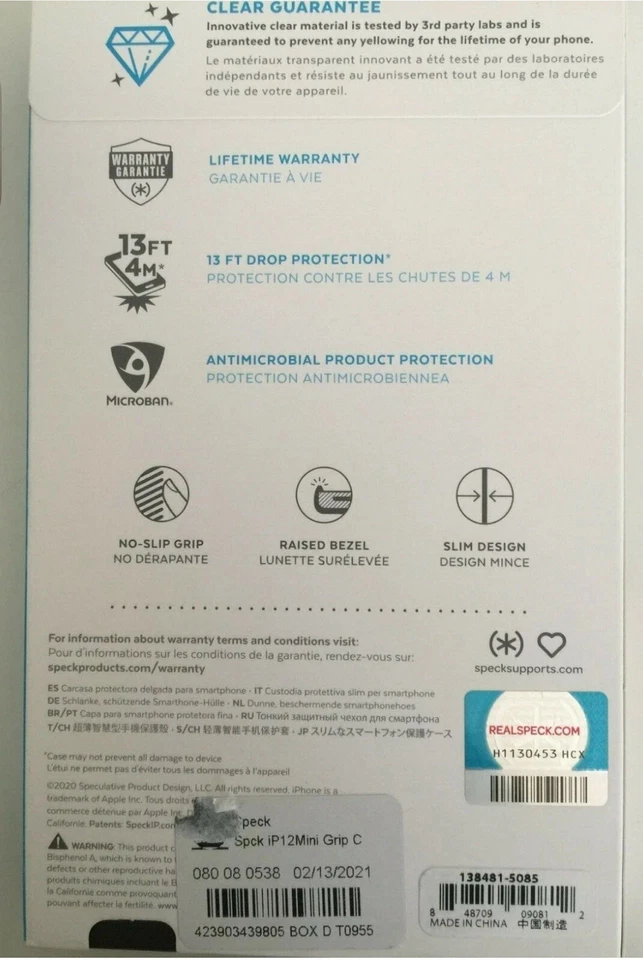 Funda Speck Presidio agarre perfecto transparente para Apple iPhone 12 Mini - Transparente Foto 3 de 3