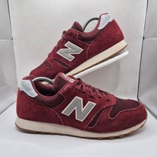 New Balance 373 Trainers Men's UK 8 Burgundy Gum Sole Suede Casual Shoes