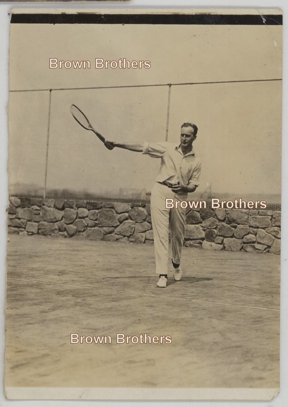 Vintage 1910-20s Unknown Tennis Player Shows a Strong Backhand Shot Photos (3)
