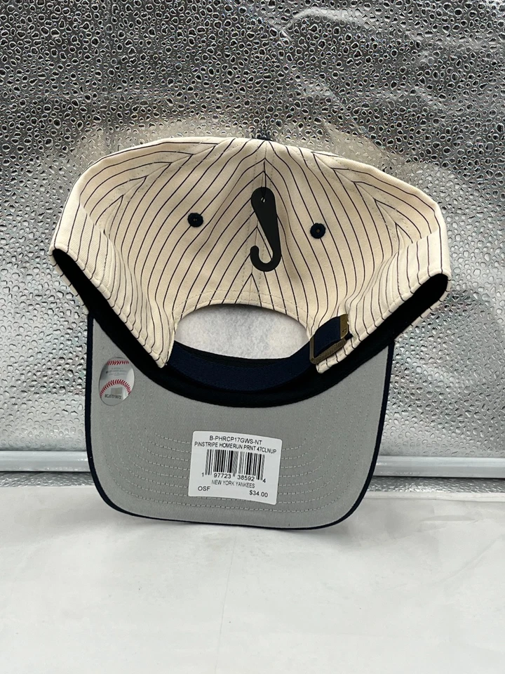 Sombrero ajustable a rayas naturales marca New York Yankees MLB '47 limpieza de dos tonos Foto 3 de 4