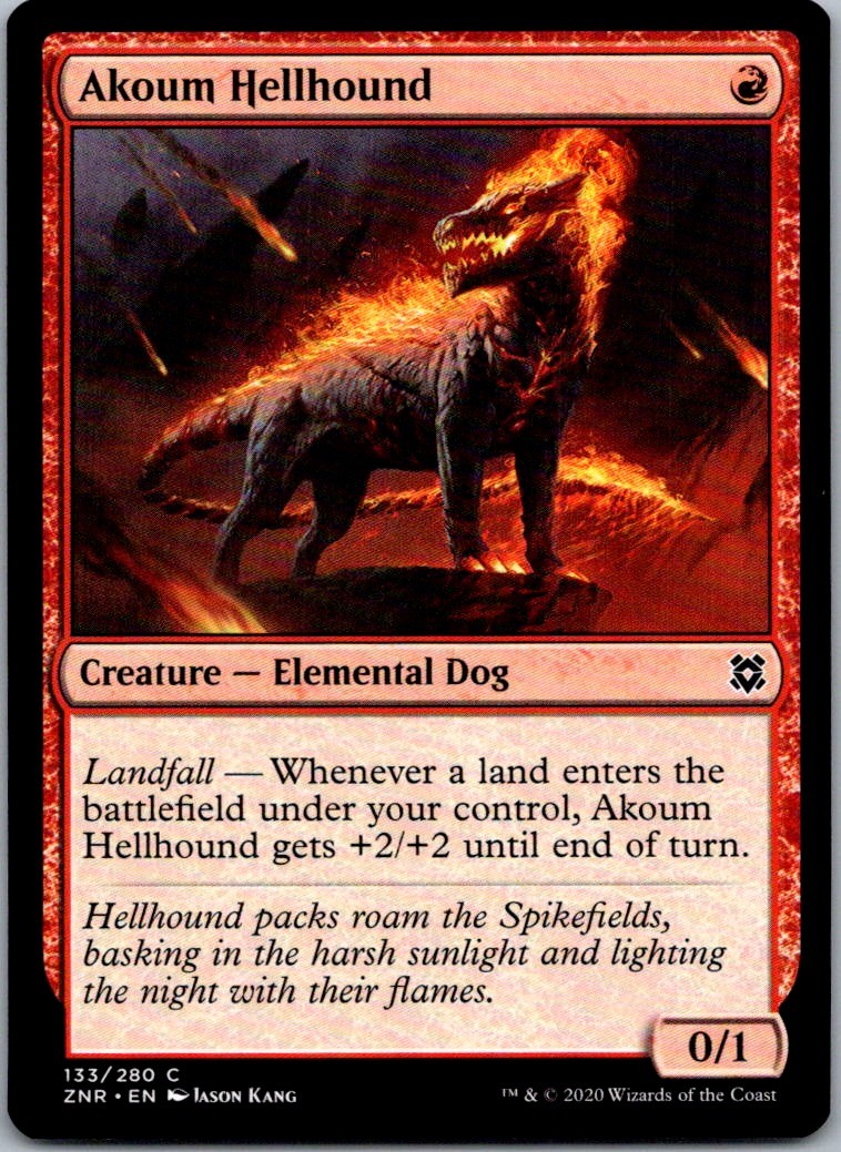 Akoum Hellhound C ZNR #133 NM MTG Magic