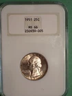 1951 Washington Quarter - 25c NGC MS66   WQ26 027 Free Shipping