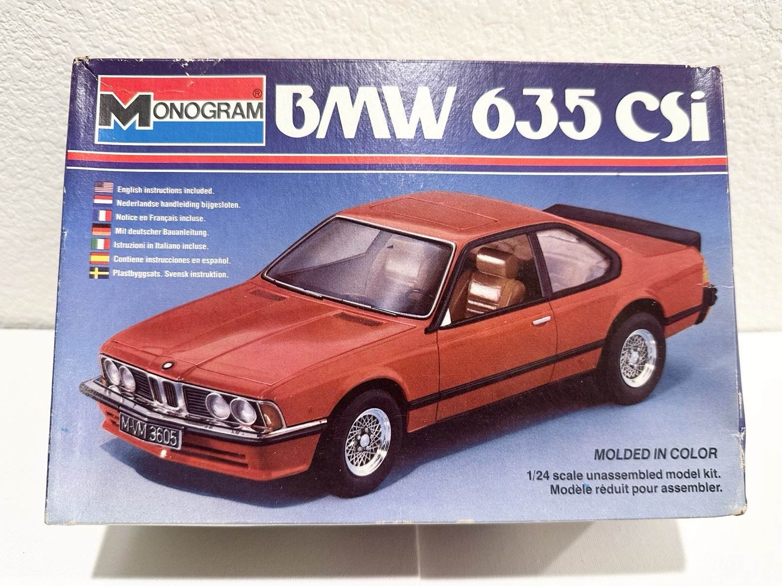 VTG 1981 Monogram BMW 635 CSI 1:24 Plastic Model Car Kit 2275 Open Box ...