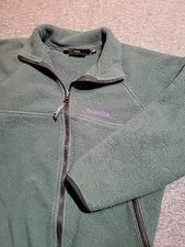 Vintage Solstice Womans Sz MED Polartec Fleece USA Made Forest Green Full Zip 