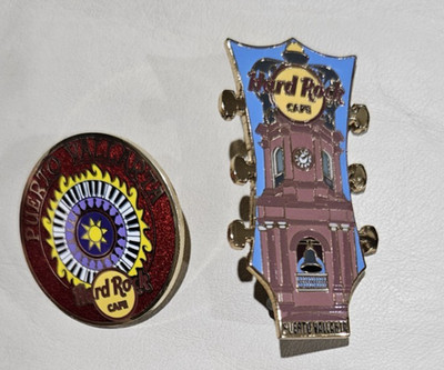 2 Hard Rock Cafe pin Puerto Vallarta Guitar Head series & Round Pin