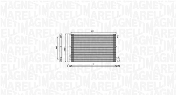 MAGNETI MARELLI 350203779000 Condenser, air conditioning for OPEL,VAUXHALL — 第 2/3 张图片