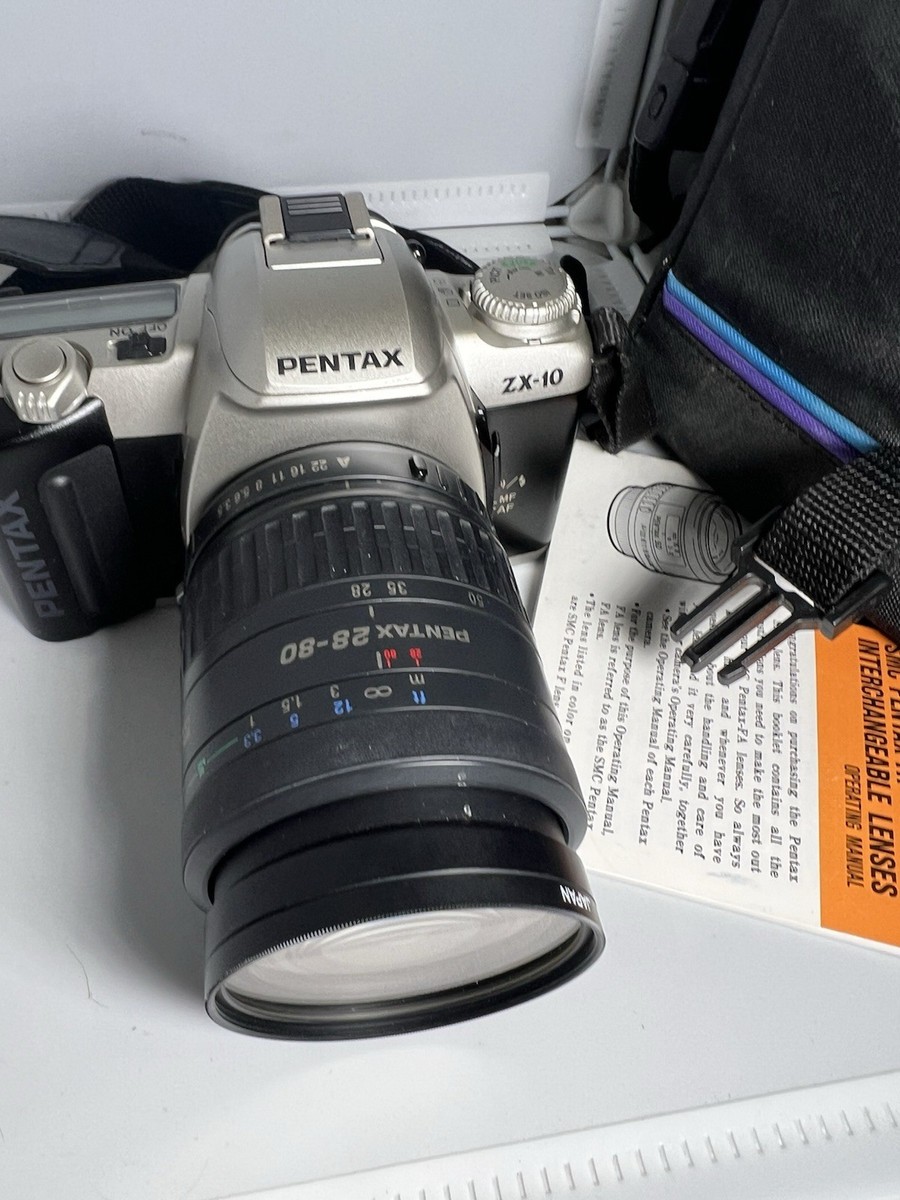 VINTAGE Pentax ZX-10 35mm SLR Film Camera With 28-80mm Lenses