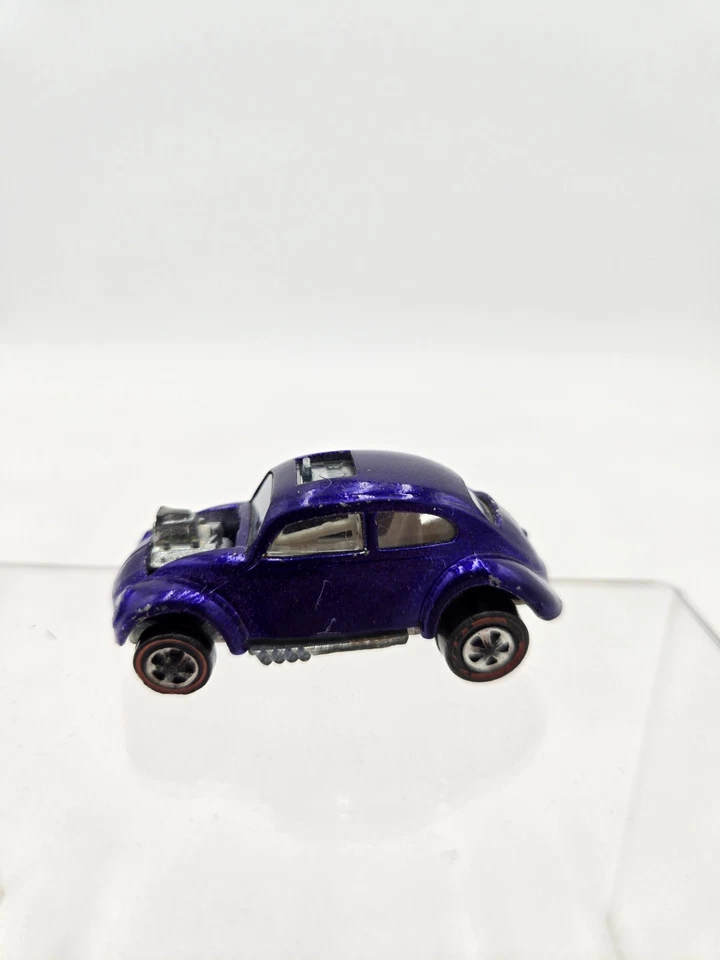 Vintage 1967 Hot Wheels Redline Custom Volkswagen VW USA Purple White Int. - Image 3 of 4