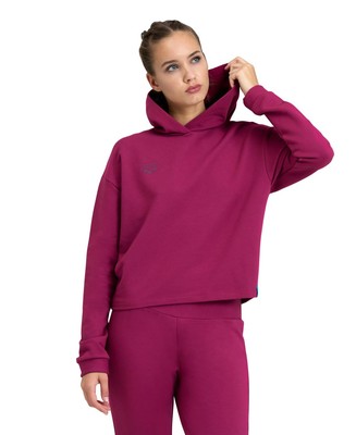 Arena Damen Kapuzenpullover Hoodie Pullover Sweat Fleece, Rot/Fuchsia S
