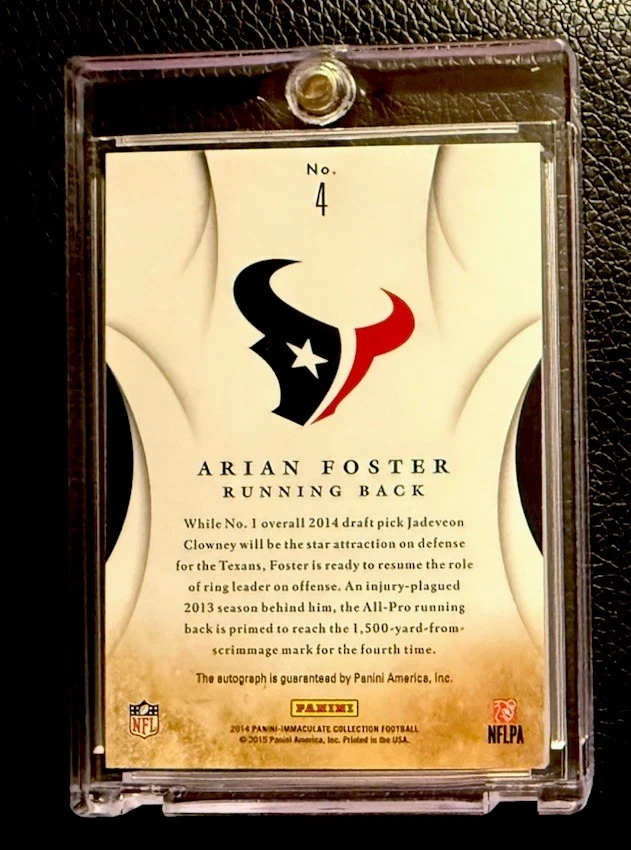 2014 Immaculate Arian Foster Ink Auto On-Card Platinum Foil 9/10!!!🔥 - Image 2 of 2