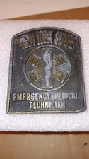 Vintage NEW YORK STATE EMT EMERGENCY MEDICAL TECHNICIAN Brass Belt Buckle