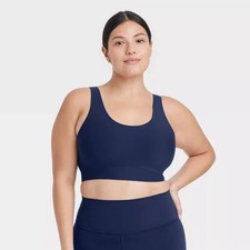 All In Motion Women's Small Navy Blue Everyday Soft Support Longline Sports Bra