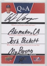 2009 USA Baseball Box Set Q&A 18U National Team 21/65 AJ Vanegas Auto 9b4