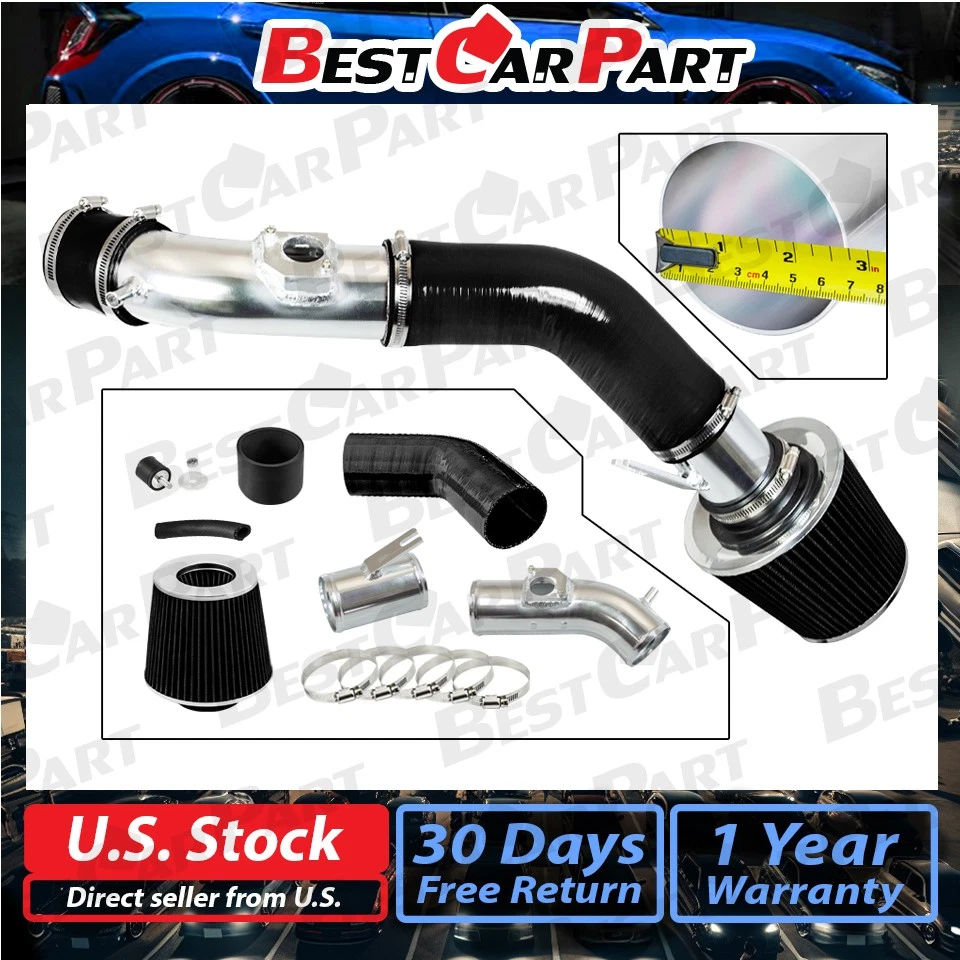 BCP BLACK 2010-2012 Mazda 3 Mazda3 2.5L L4 Cold Air Intake Racing System +Filter - Image 2 of 4
