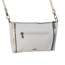 THE SAK Off White Soft Pebbled Leather Crossbody Zip Purse LUMI Style 109614