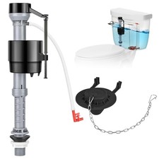 Universal Toilet Repair Kit for Inside Tank Includes Adjustable Fill 1 Black