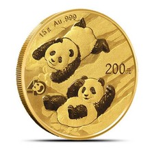 2022 15 Gram China Panda Gold Coin (BU) 5718.06 per troy oz