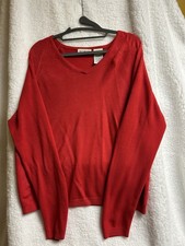 Women  s White Stag Acrylic Red Sweater Size Large