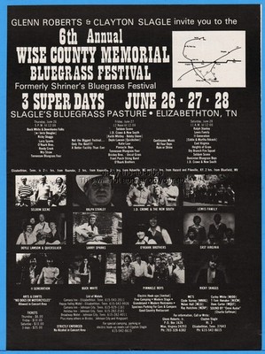 1980 Wise County Memorial Bluegrass Festival Elizabethton TN Seldom Scene Ad