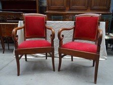 Coppia di poltrone in noce stile impero fine 1800 Francia da restaurare