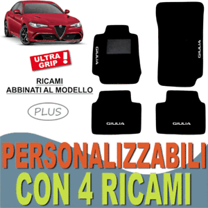 Alfa Romeo 156 Tappeti Tappetini Auto GOLD con 4 Ricami
