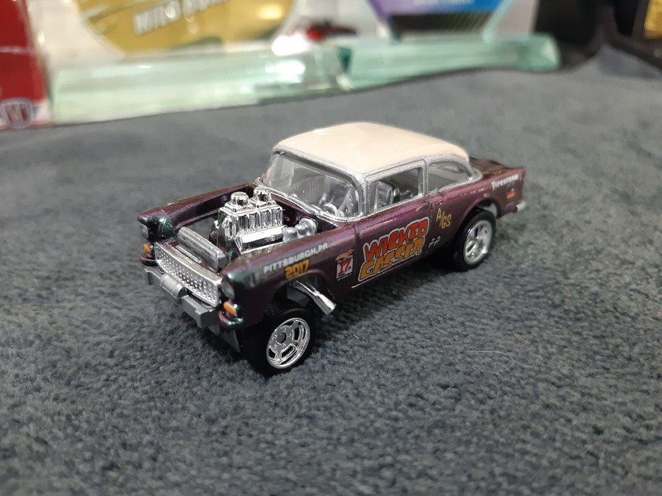Custom Made Hot Wheels Chevy Bel Air Wicked Gasser With Acrylic Display