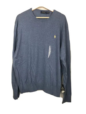 Polo Ralph Lauren Cotton Cashmere Crew Neck Sweater (2XL XXL) blue htr, NWT | eBay