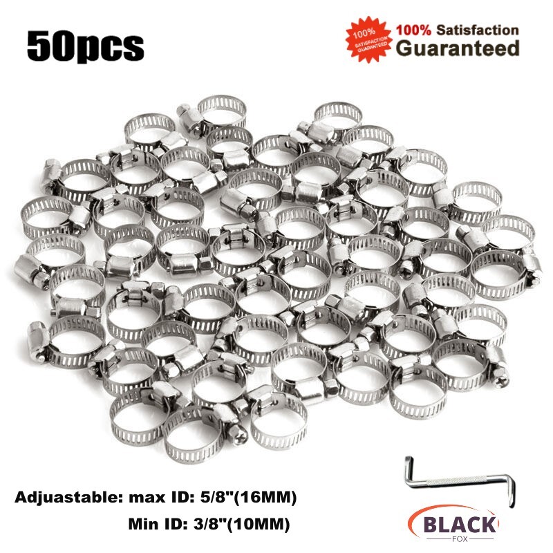 3 3/4 In Pipe Pipe Clamps, Hangers & Straps 100-Piece Stainless Steel Hose Clamp Set – Adjustable 1/2" To 3/4" For Fuel Lines, Plumbing & More 90 Day Warranty Clamps - Foto 12