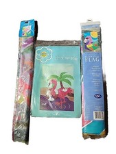 Lot Of 5 Flamingo Garden Flags Decorative Yard House Flags NIP