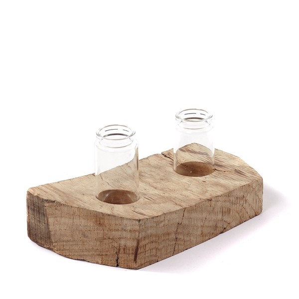 "Wurzel Reagenzglas Vase \"Yuma Ii\" | Treibholz Tischdeko Vase, Holz Blumenvase"-image