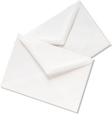 5x7" White  Envelopes For Greeting Card Invitation Diamond Flap 100gsm 133x184mm