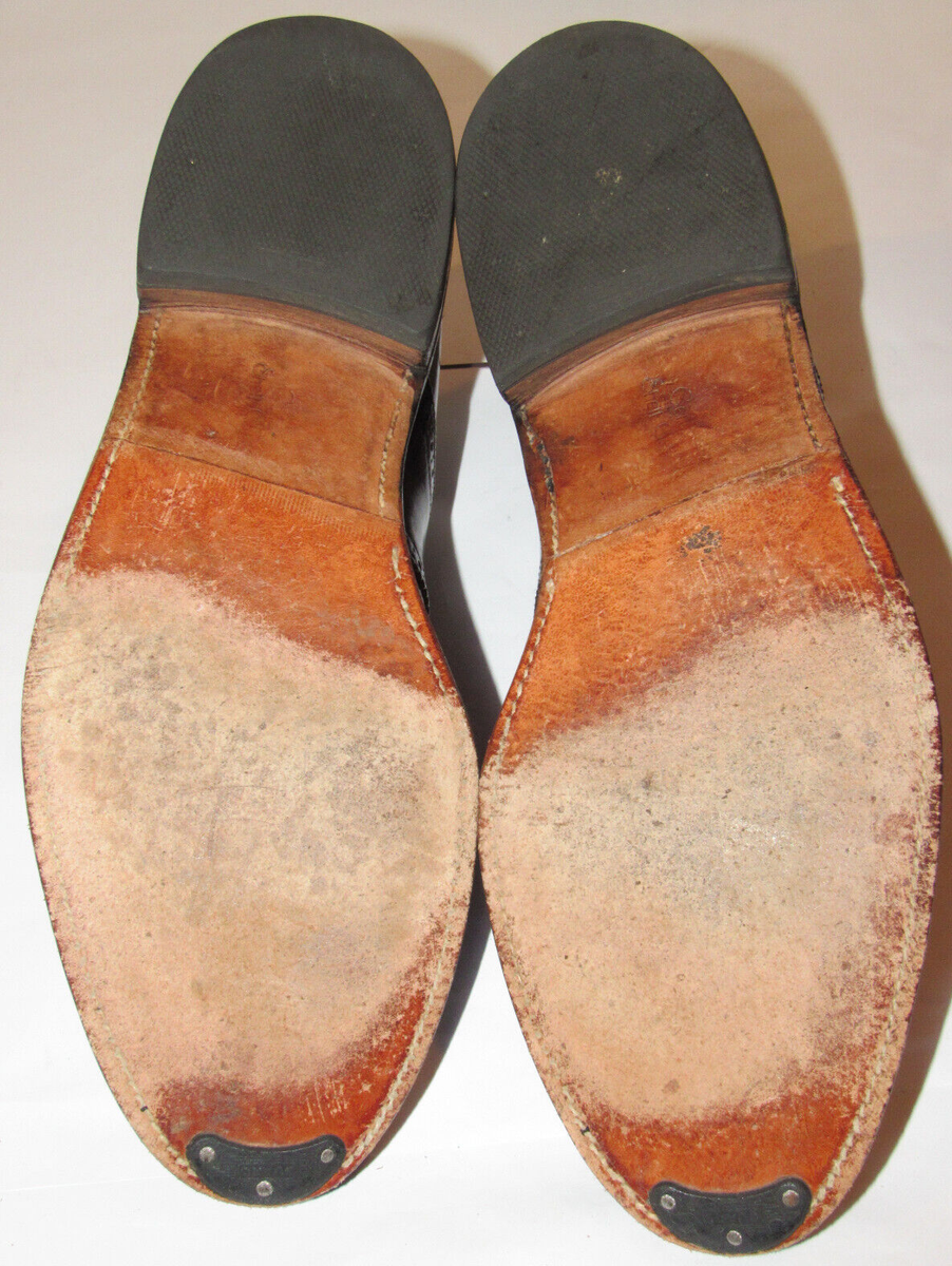 VINTAGE MEN'S HANOVER SHELL CORDOVAN DARK BROWN LEATHER SADDLE