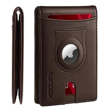 AirTag-Wallet-Mens-Slim-RFID Blocking Wallets Leather with Bill Compartment